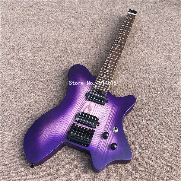 

2022 headless ash body black accessories korean pickup headless electric guitar