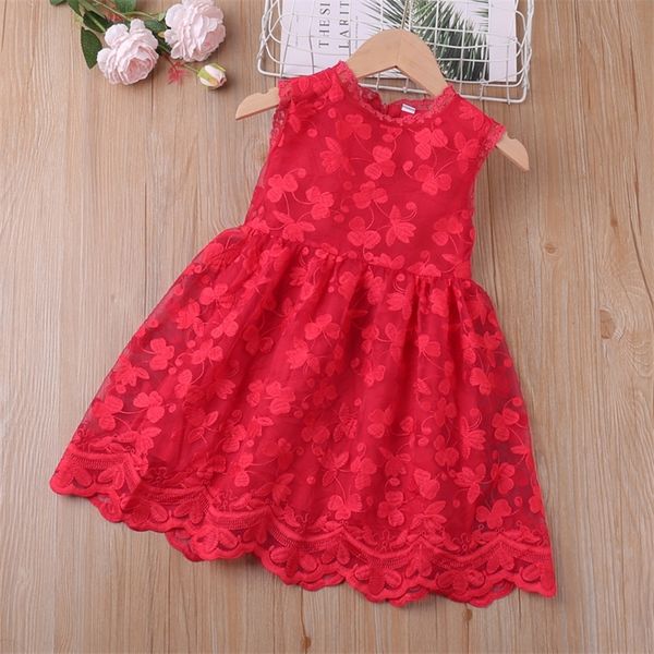 

humor bear girls dress sleeveless baby kids clothes summer children clothing leaf embroidery girl clothes toddler dresses 220617, Red;yellow