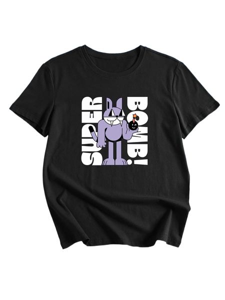 

romwe x antonay cartoon graphic tee v4o4#, White