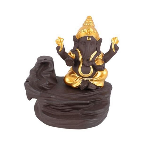 Lâmpadas de fragrância 1pc ganesha backflow incense queimador de elefante de Deus Censador de casas cerâmicas Censador Decoração de casa Decorfragrance