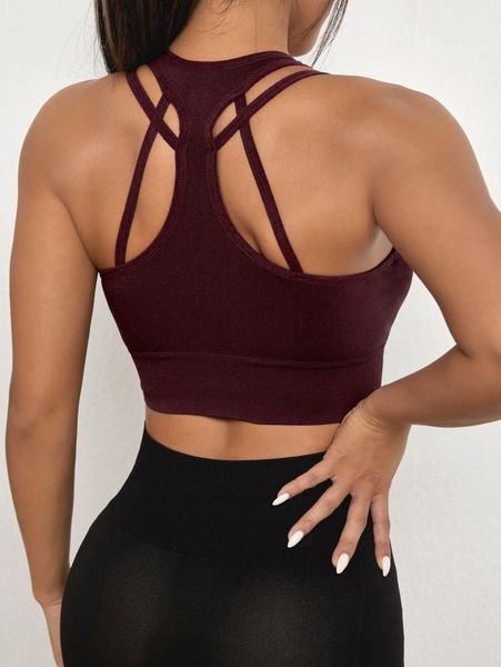 

racer back sports bra v3np#, Gray