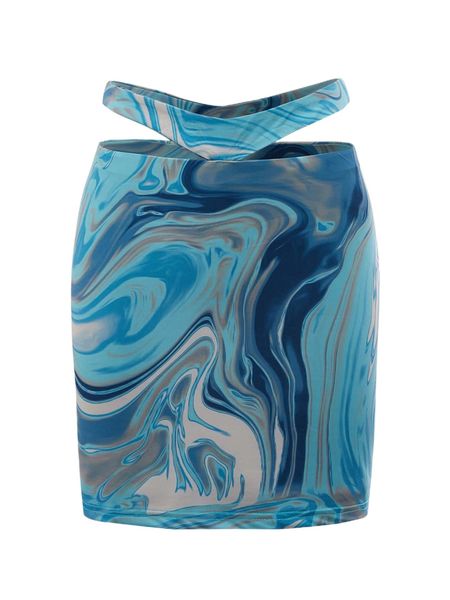 

x glitzy cutout back marbled skirt p2vq#, Black