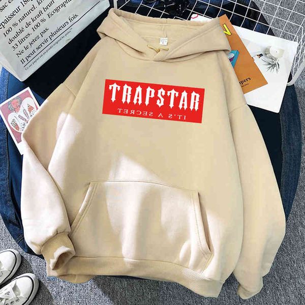 

trapstar london fashion design hoody mens crewneck loose hoodie pullover sweatshirt autumn casual fleece clothing man, Black