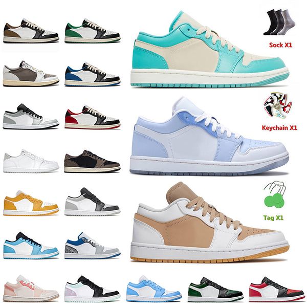

socks 2023 with jumpman 1 1s low basketball shoes bred green toe fragment reverse mocha dark cactus jack women mens og trainers designer