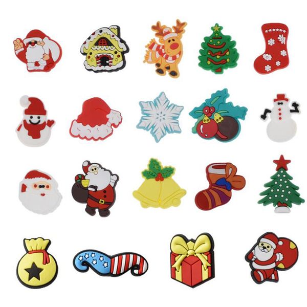 

christmas party shoe accessories cute cartoon fashion shoecharms buckle diy decoration clog croc shoe flower charms, White;pink