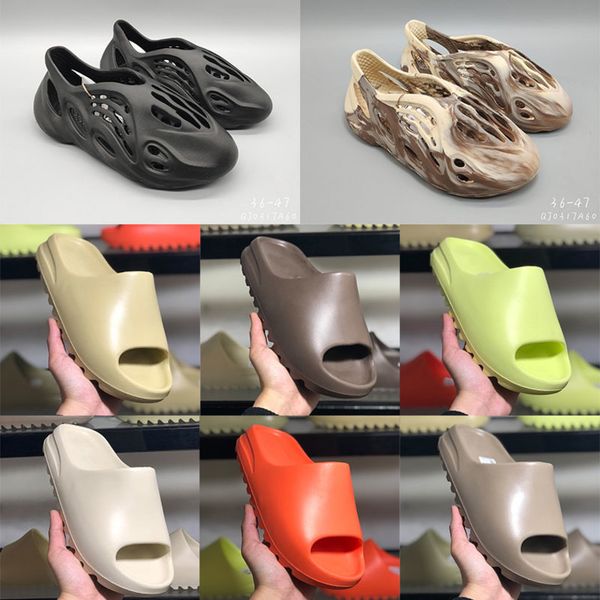 

slippers sandals sneakers shoes graffiti bone white resin desert sand rubber summer flat men women designer beach fashion trainers scff, Black