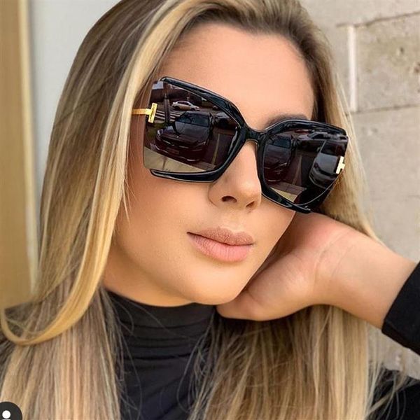 

2020 new arrival oversized square letter sunglasses for women vintage alloy black leopard gradient sun glasses men uv400 shades272d, White;black