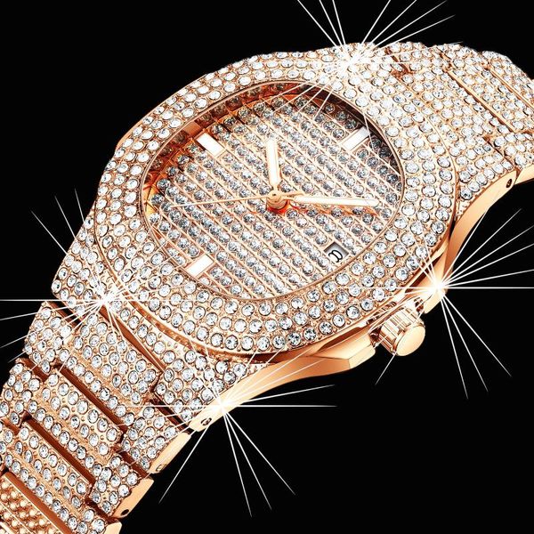 Relógios de diamante para mulheres, senhoras, quadrado dourado minimalista quartzo analógico movt feminino exclusivo feminino watchwristwatches watcheswatchesw