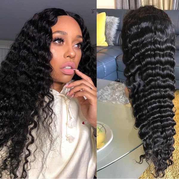 

lx brand deep wave closure wig 4x4 lace closure wig human hair moxika wig deepwave frontal t part lace human peruvian hair wigsfacto, Black