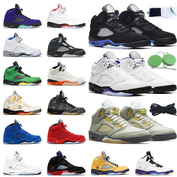 

2022 men basketball shoes 5s concord racer blue jade horizon fire red sail what the white cement oreo mens trainer sports sneakers
