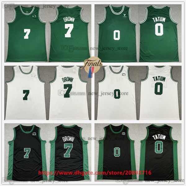 

2022 finals patch basketball 0 jayson 7 jaylen tatum brown jerseys 75th green white blue jersey, Black;red