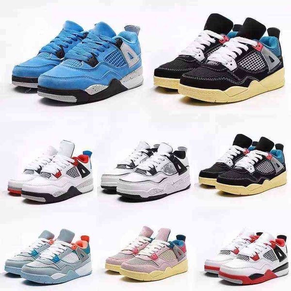 

td new 4 4s ts jackboys kids baketball shoes red thunder splatter toddler boys girls youth sneakers royalty pale citron motorsports fire, Black