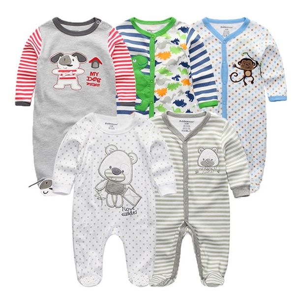 

winter bron full sleeve baby rompers sets baby jumpsuit infant girlboys clothes roupas de bebe baby onesies lj201223, White