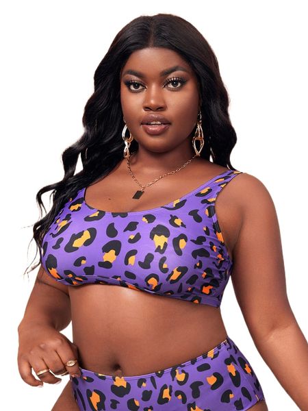 

plus leopard bikini q6cv#, Black