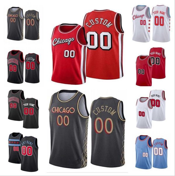 

custom basketball jerseys mens lonzo 2 ball demar 11 derozan nikola 9 vucevic zach 8 lavine alex 6 caruso 75th anniversary jersey, Black;red