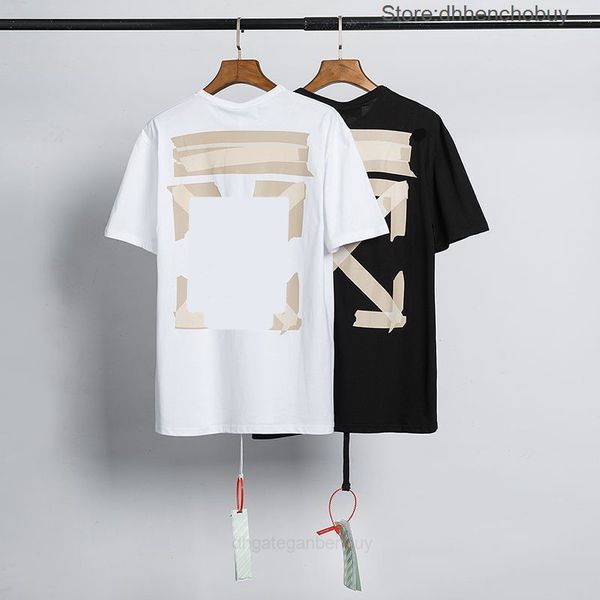 

2022 brand men's offs t shirts summer hip hop men streetwear letter t-shirts womens designers shirt skateboards oil painting black 6xg, White;black
