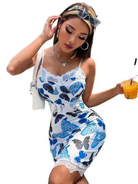 

x anitta all over butterfly print dress m6op#, Black;gray