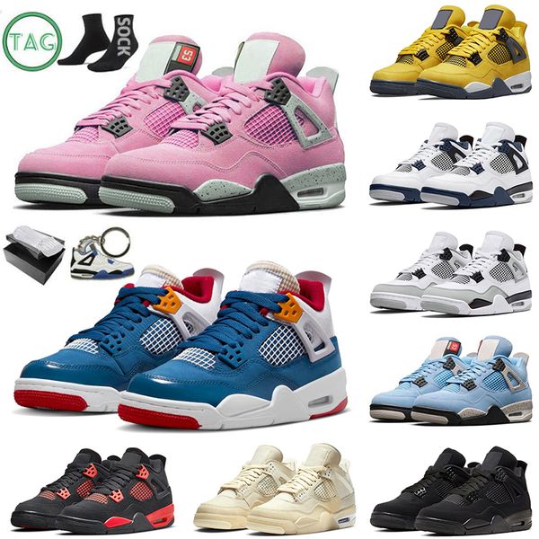 

fashion 4 mens jumpman basketball shoes us 13 military black cat 4s red thunder j4 women trainers messy room men sneakers infrared sports mi