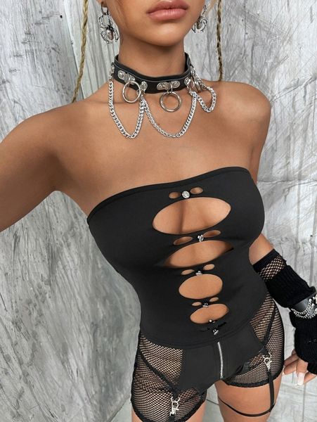 

cut out button front tube x2eb#, White