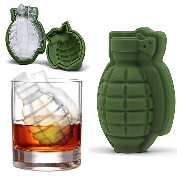 Barra di sublimazione Forma di granata 3D Siliconi Stampo per cubetti di ghiaccio Stampi per vassoi per ghiaccioli creativi Contenitore per congelatore Accessori per barre per macchine per il ghiaccio in silicone per whisky