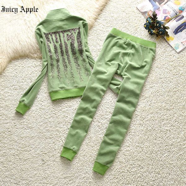 

juicy apple tracksuit women casual running sets autumn winter solid color sportswear zip up long sleeve hoodies and trousers 2022 female set, Gray