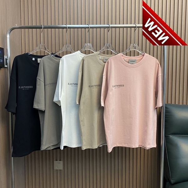 

50% off discount 2022 summer new fog ess multi thread small letter print men's and women's round neck half casual loose short slee, White;black