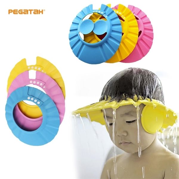 

childrens baby shower bath adjustable eva waterproof eye protection earmuff headgear shampoo caps 220711