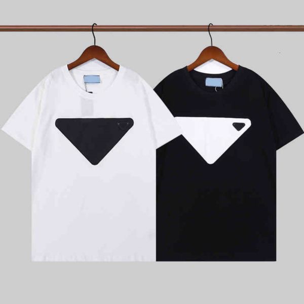 

designers mens t shirts triangle label letters brand p man womens t-shirt paris fashion tees street short sleeve luxury tshirts a9k7, White;black