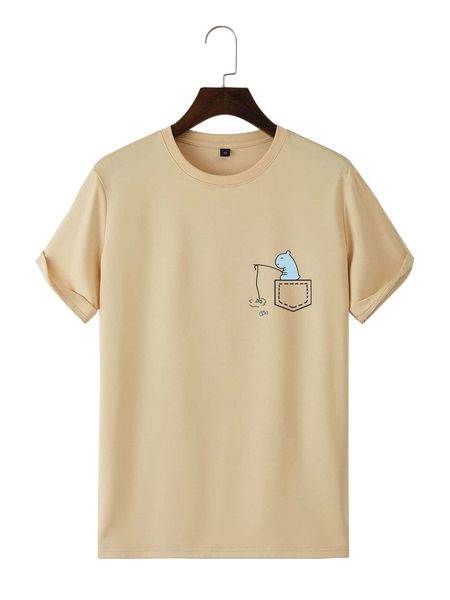 

men cartoon graphic tee r2nf#, White;black