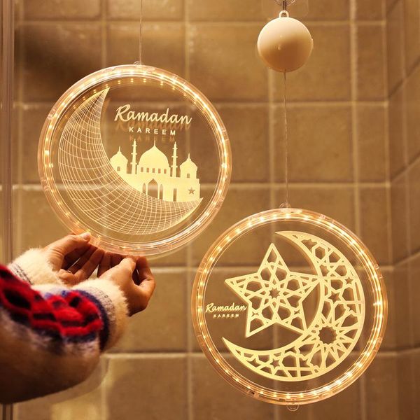 Decoração de festa Ramadã Luz Eid Mubarak Moon Star Night Decor for Home 2022 Islâmico Muslim Decorativo Eid-Al Fitr GiftSpartyParty