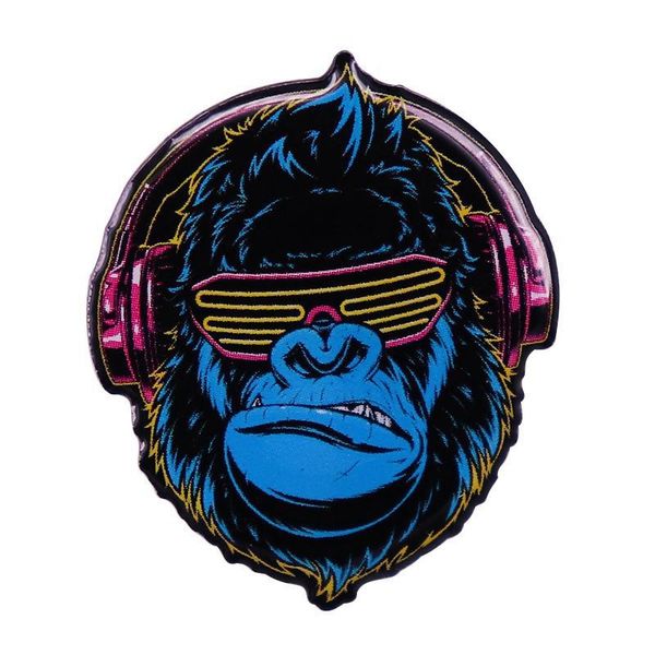 

gorilla-fi badge lapel pin gorilla face logo brooch fashion jewelry gift, Blue