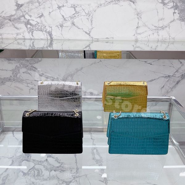 

new shoulder bag womens chain bag water snake skin pattern fine flash fashion advanced four colors