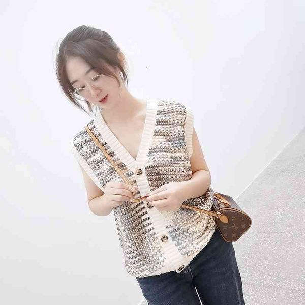 

women's knits & tees autumn and winter style fashionable overlapping v-neck sleeveless cross crochet texture vest knit cardigan, White