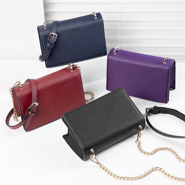 

selling chains leather crossbody shoulder bags black baguette bag designer classic branded flap bag blue purple red handbag