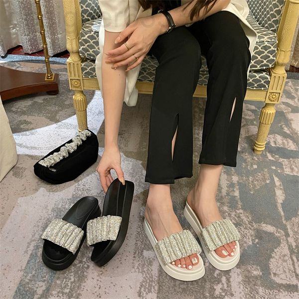

sandals designer sandals summer style small fragrance thick soled flat shoes, versatile leisure fairy word 5523, Black