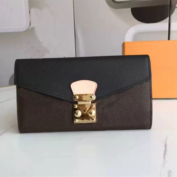 

female wallet purse student women's credit card wallets gifts zero purses men women girls long contrast color presbyopia designer luxur, Red;black