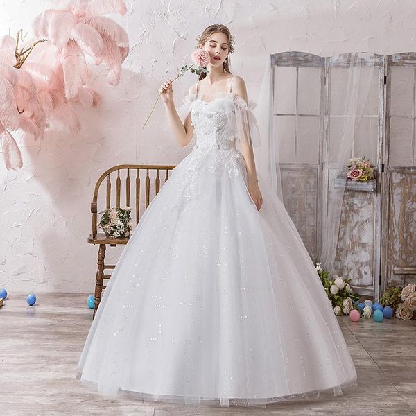 Altri abiti da sposa Sexy scollo a barchetta Mezza manica Abito semplice 2022 Bellissimo fiore di pizzo Taglie forti Abito da sposa sottile da terra L'altro