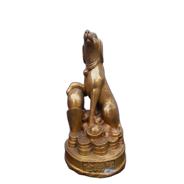 

china brass statue money dog copper statue, Black