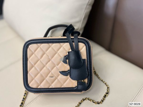 

women's shoulder bag luxury tote purse handbag message bags cluth brand classic genuine leather crossbody caviar gift box 19cm gold cha