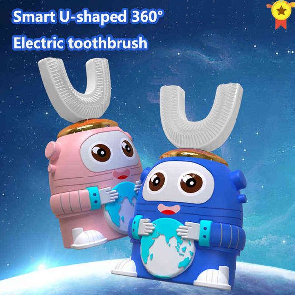 

toothbrush intelligent 360 degrees silicone u type xaomi ultrasonic automatic electric toothbrush usb charging cartoon pattern children 0511