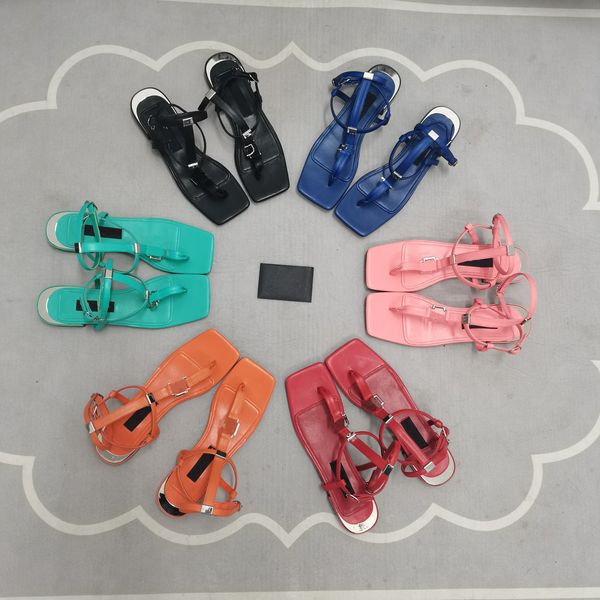 

2022 women nappa leather thong sandals baroque sandals black beach luxury designer classic slides ladies slippers solid low heel size 35-42