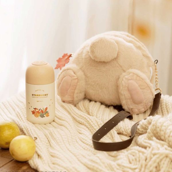 

2021 starbucks cup mid autumn festival maple leaf cute fox stainless steel thermos cup with cup cover 220ml