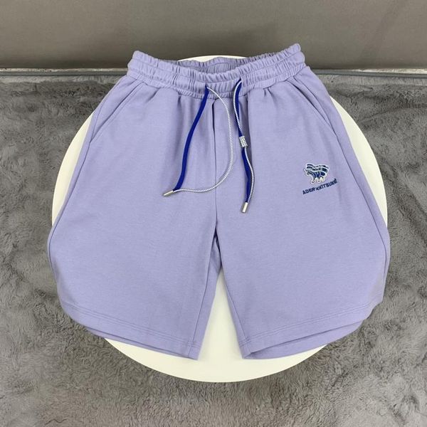

real pics 22ss drawstring embroidery cotton shorts men women fashion summer, Black