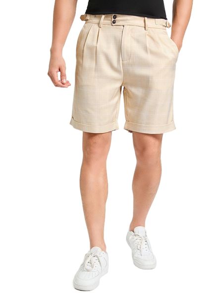 

men plaid plicated detail buckle side shorts h6yp#, White;black