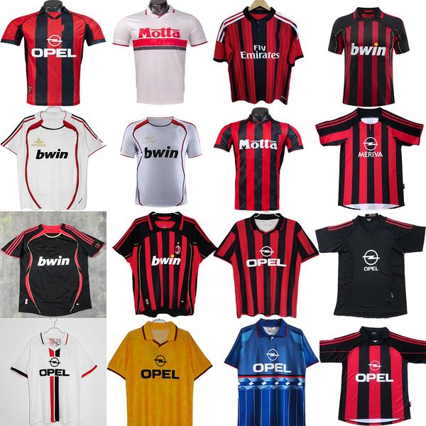 

93 94 95 96 97 retro milan soccer jersey kaka ronaldo gilardino ronaldinho gullit shevchenko ibrahimovic maldini van basten baresi 03 04 05, Black;yellow