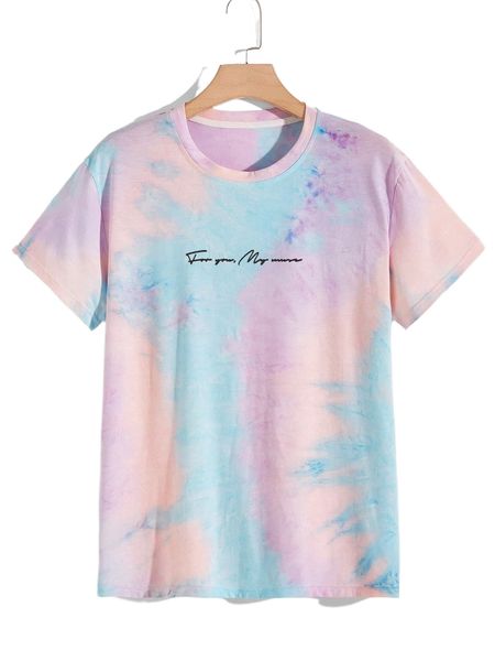 

men tie dye letter graphic tee w7yy#, White;black