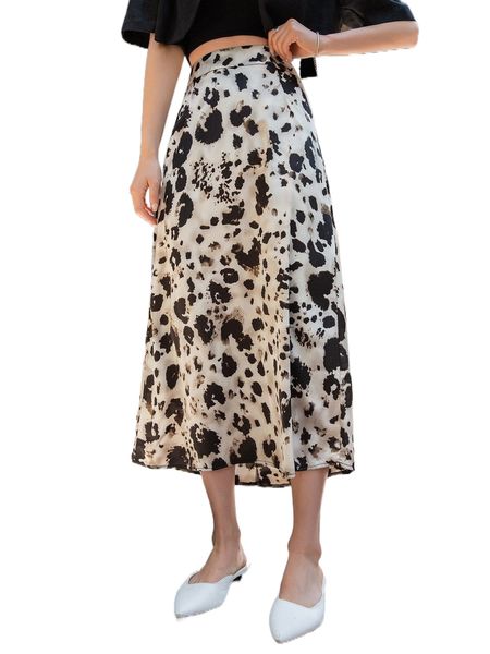 

dazy all over print high waist skirt c1uy#, Black