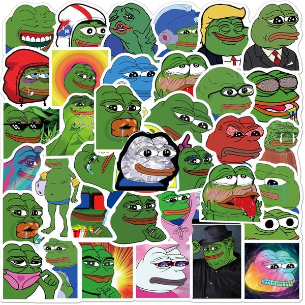 Novo impermeável 10/30 / 50 pcs Interessante Frog Pepe Meme Meme Graffiti Stickers DIY Scrapbook Skate Laptop Bagagem Telefone Telefone Adesivo Kids Toy Car Adesivo