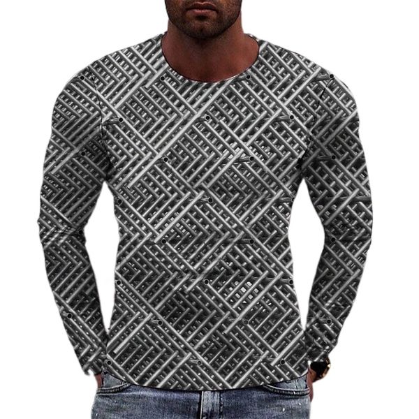 

men's tee t shirt 3d print graphic round neck casual daily print long sleeve fashion designer comfortable big and tall gray t9b3#, White;black