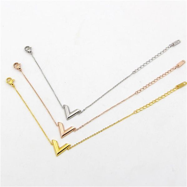 

fashion letter bracelet women's style titanium steel plated rose gold colored gold hand ornaments to prevent fading295p, Black